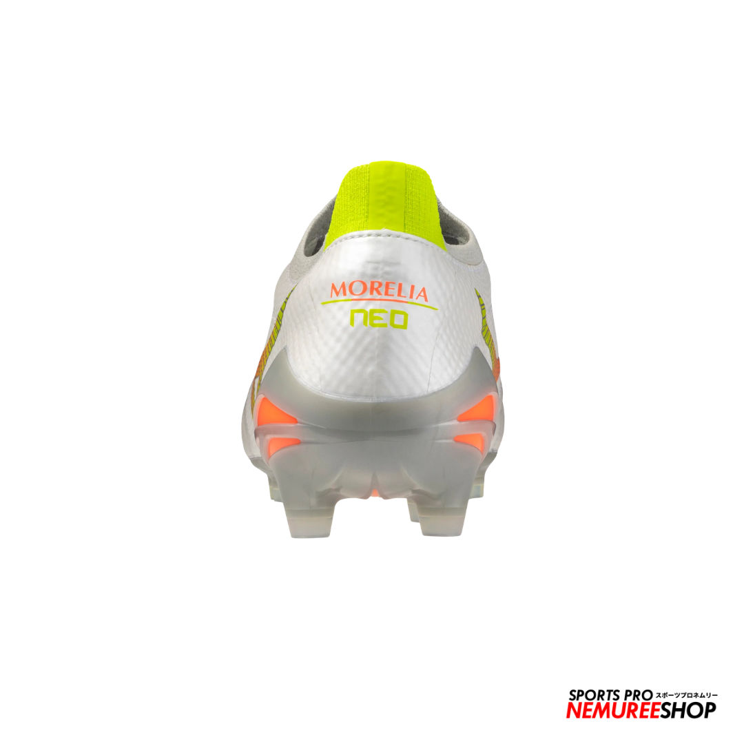 MIZUNO Football Shoes MORELIA NEO 5 BETA ELITE (WHITE / LAVA ORANGE / EVENING PRIMROSE)