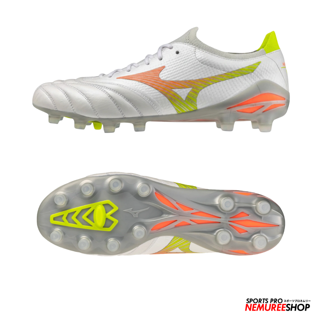 MIZUNO Football Shoes MORELIA NEO 5 BETA ELITE (WHITE / LAVA ORANGE / EVENING PRIMROSE)