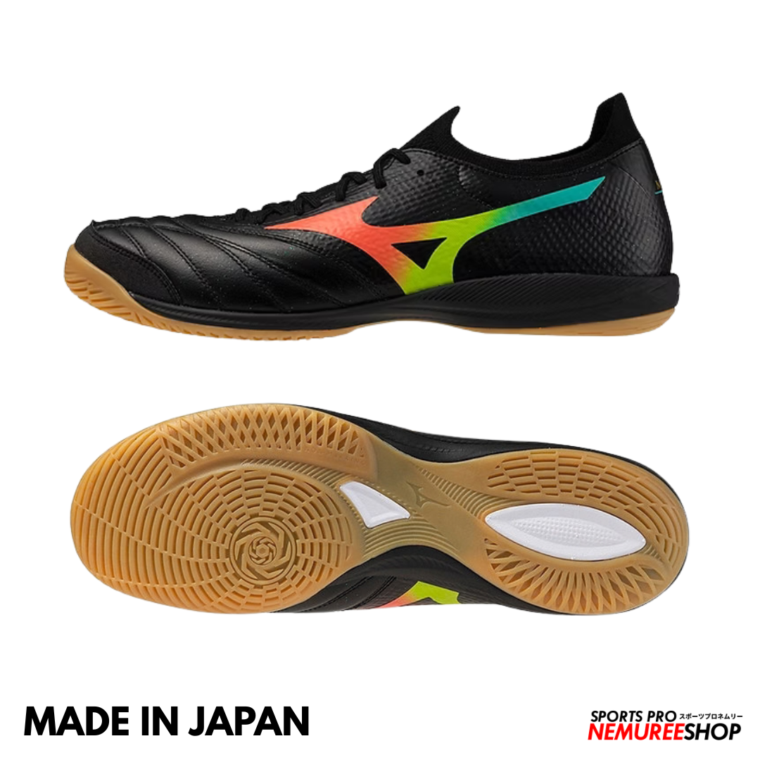 MIZUNO Futsal Shoes MORELIA NEO SALA BETA JAPAN IN (BLACK/LAVA ORANGE/ARCADIA)