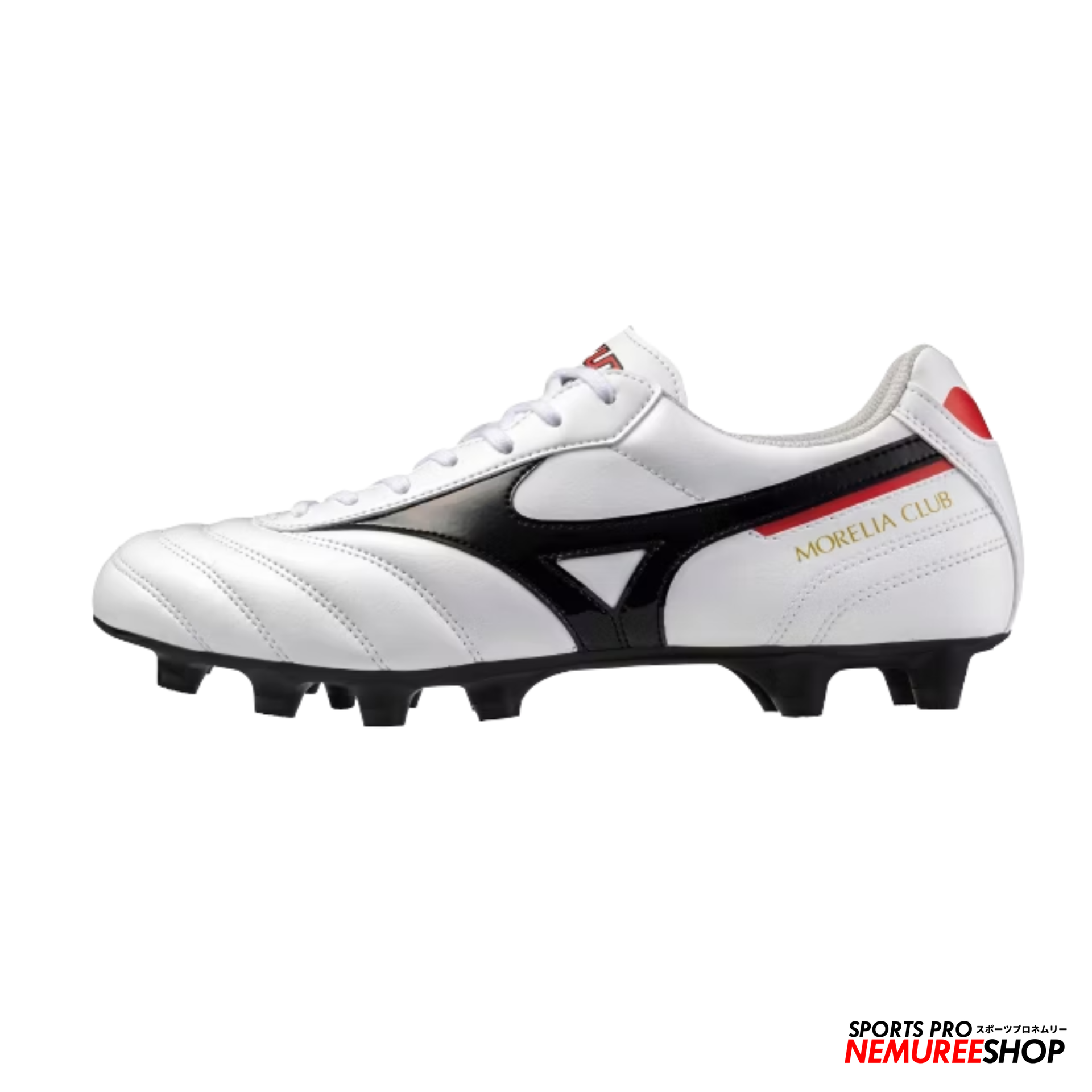 MIZUNO Football Shoes MORELIA 2 CLUB (WHITE/BLACK/CHINESE RED