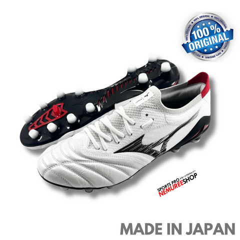 MIZUNO Soccer Shoes MORELIA NEO 4 BETA JAPAN (WHITE/BLACK/CHINESE RED) - Sports Pro Nemuree Shop - Online Sports Store