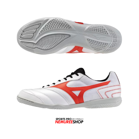 MIZUNO Futsal Shoes MRL SALA CLUB IN (WHITE/RADIANT RED) - Nemuree Shop - Online Sports Store