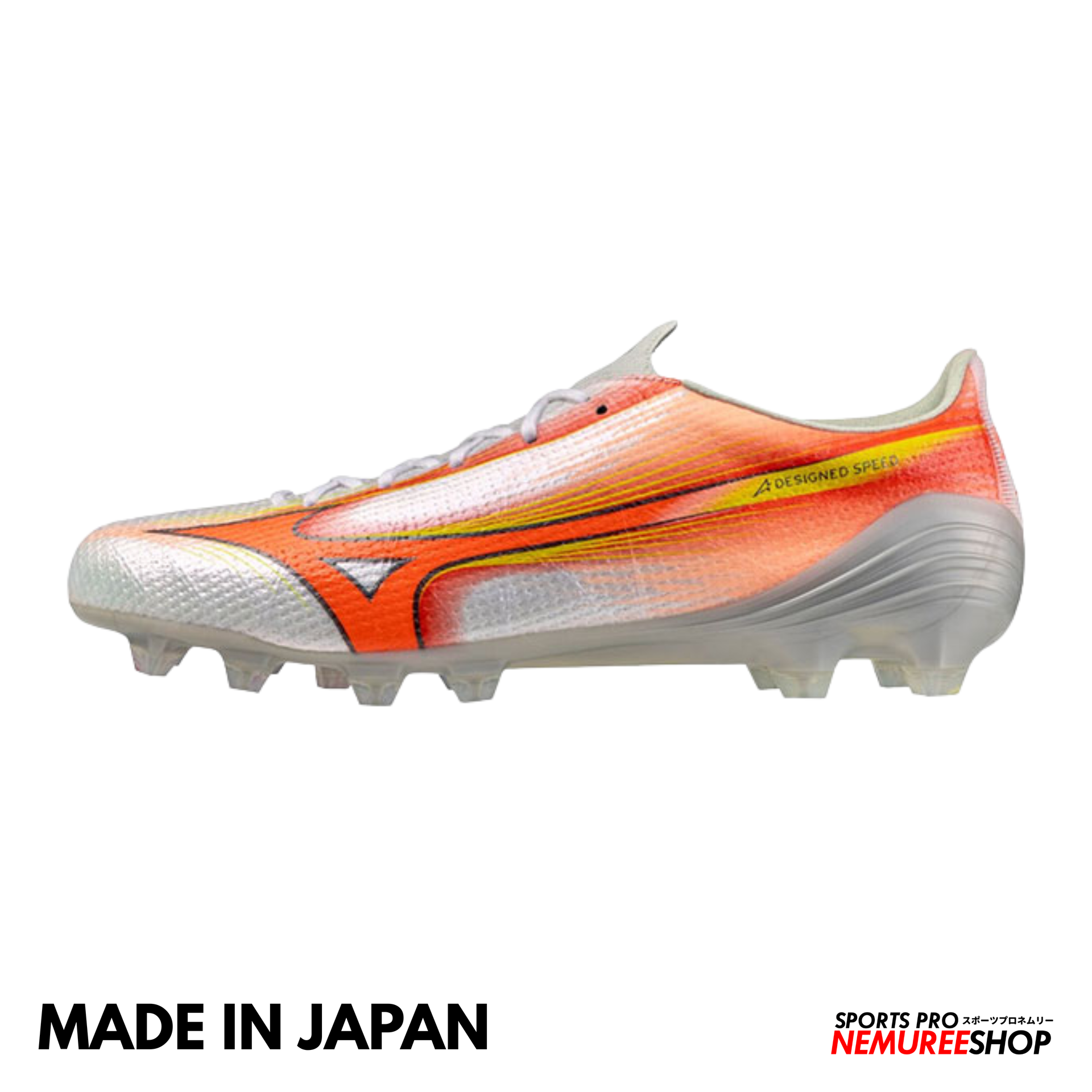 Mizuno サッカーシューズ PROFESSIONAL MODEL MIZUNO Football Shoes ALPHA 3 JAPAN (WHITE/LAVA ORANGE/EVENING