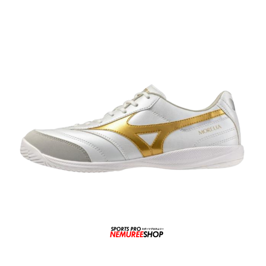 MIZUNO Futsal Shoes MORELIA SALA PRO IN (WHITE / FOOTBALL GOLD / GALAXY SILVER)