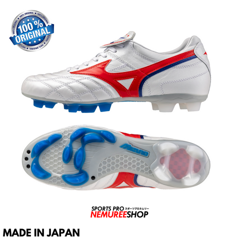 MIZUNO Football Shoes WAVE CUP SS JAPAN (SUPER WHITE PEARL/RED) - Nemuree Shop - Online Sports Store
