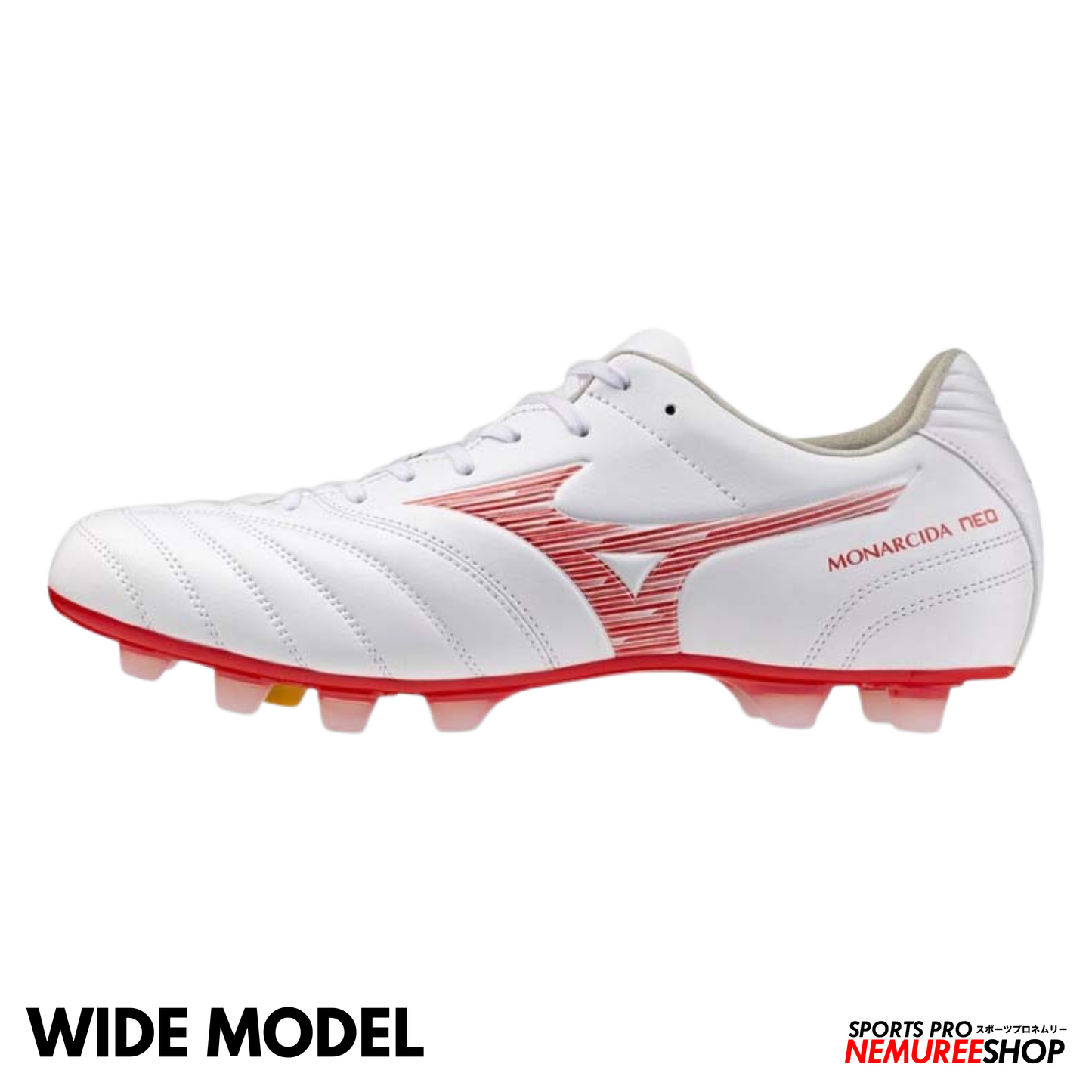 MIZUNO Football Shoes MONARCIDA NEO 3 WIDE PRO (WHITE/MORELIA 40TH RED)