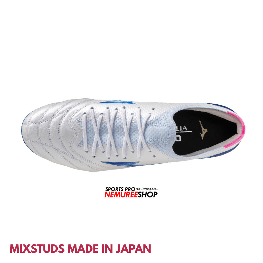 MIZUNO Football Shoes MORELIA NEO 4 BETA JAPAN MIX (WHITE/TANAGER TURQUOISE/PINK TETRA) - Nemuree Shop - Online Sports Store