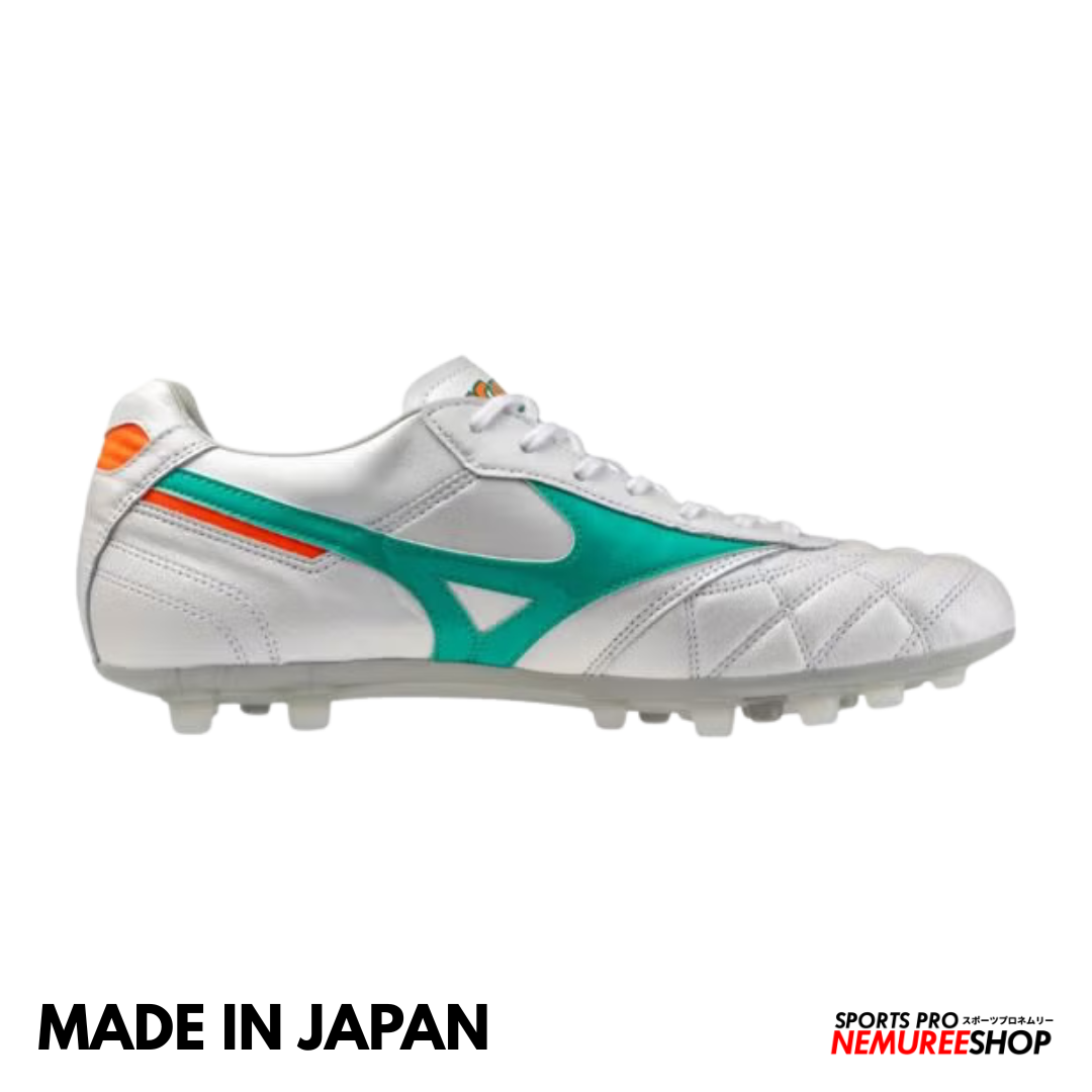 MIZUNO Soccer Shoes MORELIA 2 JAPAN AG (WHITE/ARCADIA/LAVA ORANGE MIZUNO Soccer Shoes MORELIA 2 JAPAN AG (WHITE/ARCADIA/LAVA ORANGE