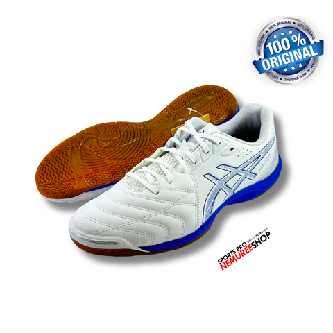 ASICS Futsal Shoes CALCETTO WD 9 (WHITE/ELECTRIC BLUE) - Nemuree Shop - Online Sports Store