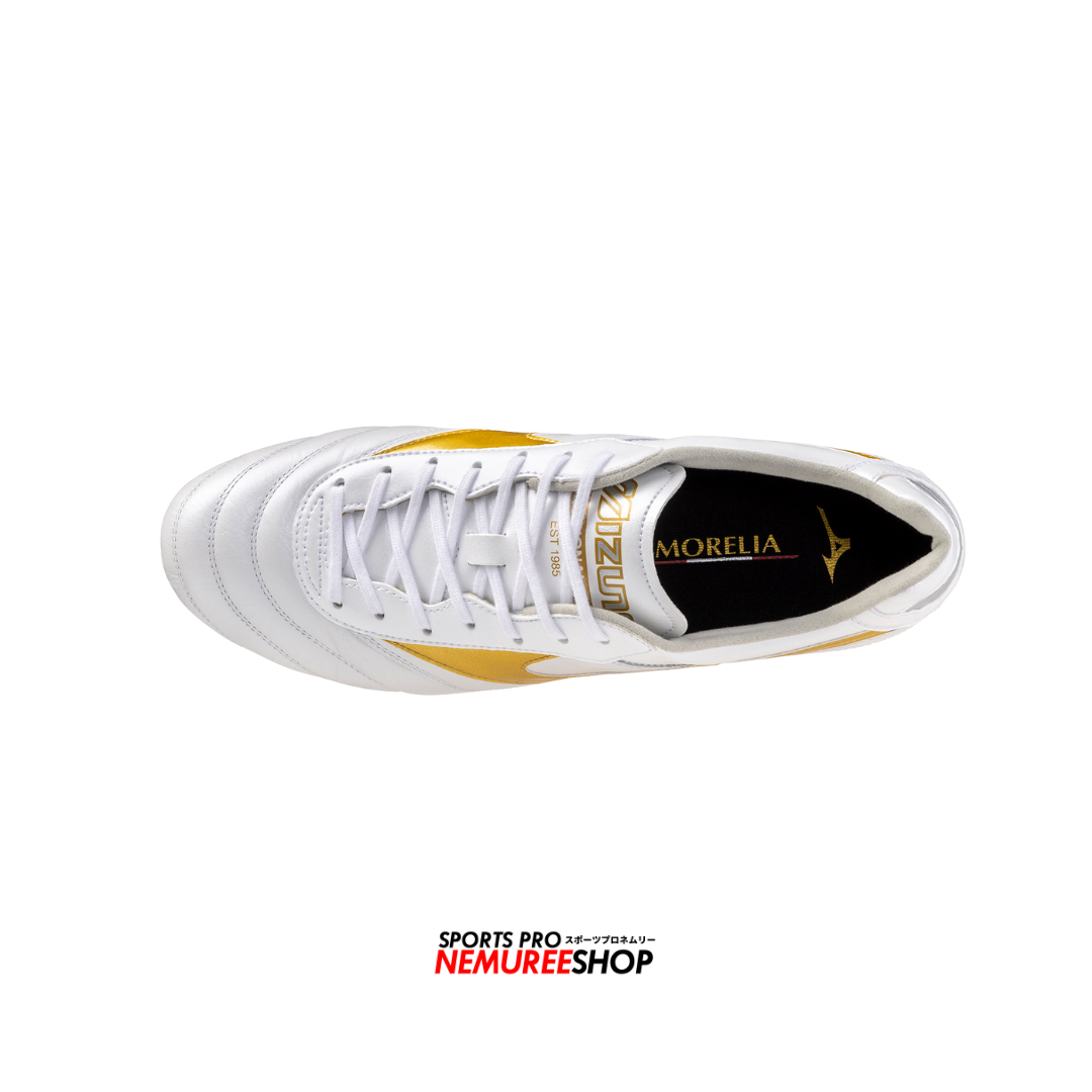MIZUNO Football Shoes MORELIA 2 ELITE AG (WHITE / GOLD)