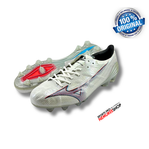 MIZUNO Soccer Shoes ALPHA JAPAN (WHITE/IGNITION RED/HOLO) - Nemuree Shop - Online Sports Store