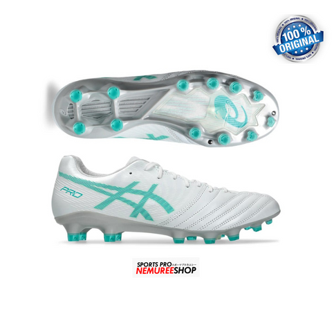 ASICS Soccer Shoes DS LIGHT X-FLY PRO 2 (WHITE/SEA GLASS) - Nemuree Shop - Online Sports Store