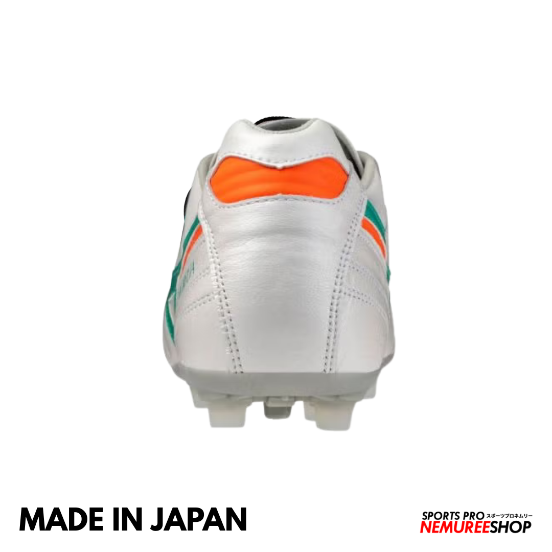 MIZUNO Soccer Shoes MORELIA 2 JAPAN AG  (WHITE/ARCADIA/LAVA ORANGE)