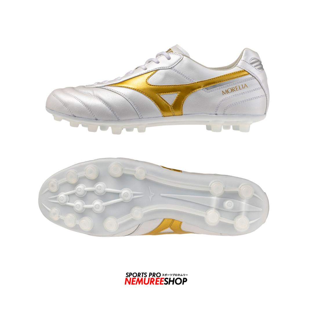 MIZUNO Football Shoes MORELIA 2 ELITE AG (WHITE / GOLD)