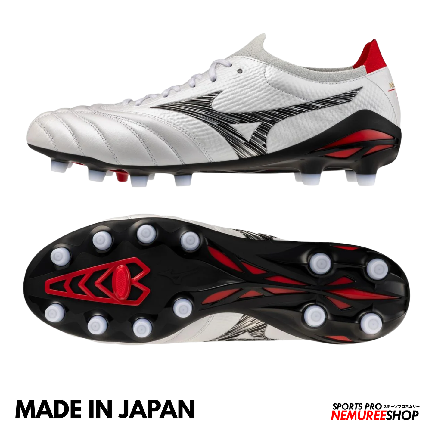 MIZUNO Football Shoes MORELIA NEO 5 BETA JAPAN (WHITE/BLACK/CHINESE RED)