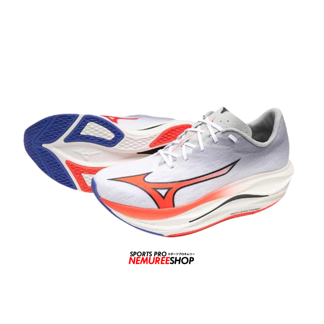 MIZUNO Running Shoes WAVE REBELLION FLASH 3 (WHITE/FIERY CORAL 2/IRIS BLOOM) - Nemuree Shop - Online Sports Store