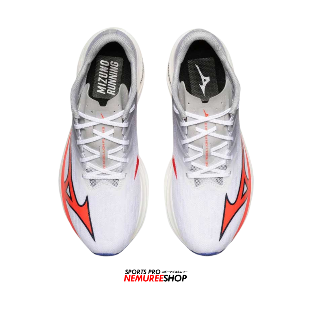 MIZUNO Running Shoes WAVE REBELLION FLASH 3 (WHITE/FIERY CORAL 2/IRIS BLOOM) - Nemuree Shop - Online Sports Store