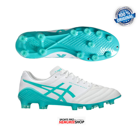 ASICS Soccer Shoes DS LIGHT X-FLY 5 (WHITE/SEA GLASS) - Nemuree Shop - Online Sports Store
