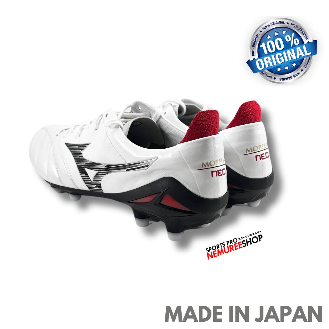 MIZUNO Football Shoes MORELIA NEO 4 JAPAN (WHITE/BLACK/CHINESE RED MIZUNO Football Shoes MORELIA NEO 4 JAPAN (WHITE/BLACK/CHINESE RED
