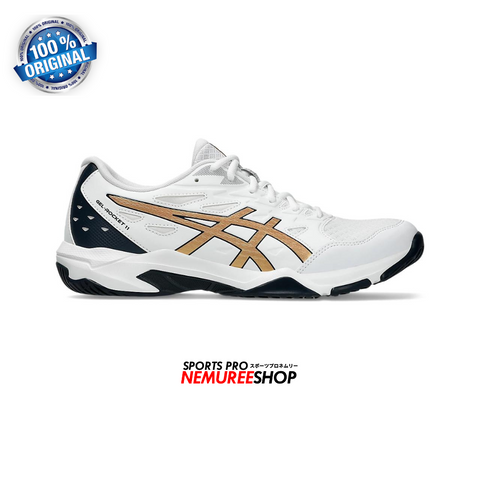 ASICS Indoor Shoes GEL-ROCKET 11 (WHITE/PURE GOLD) - Nemuree Shop - Online Sports Store