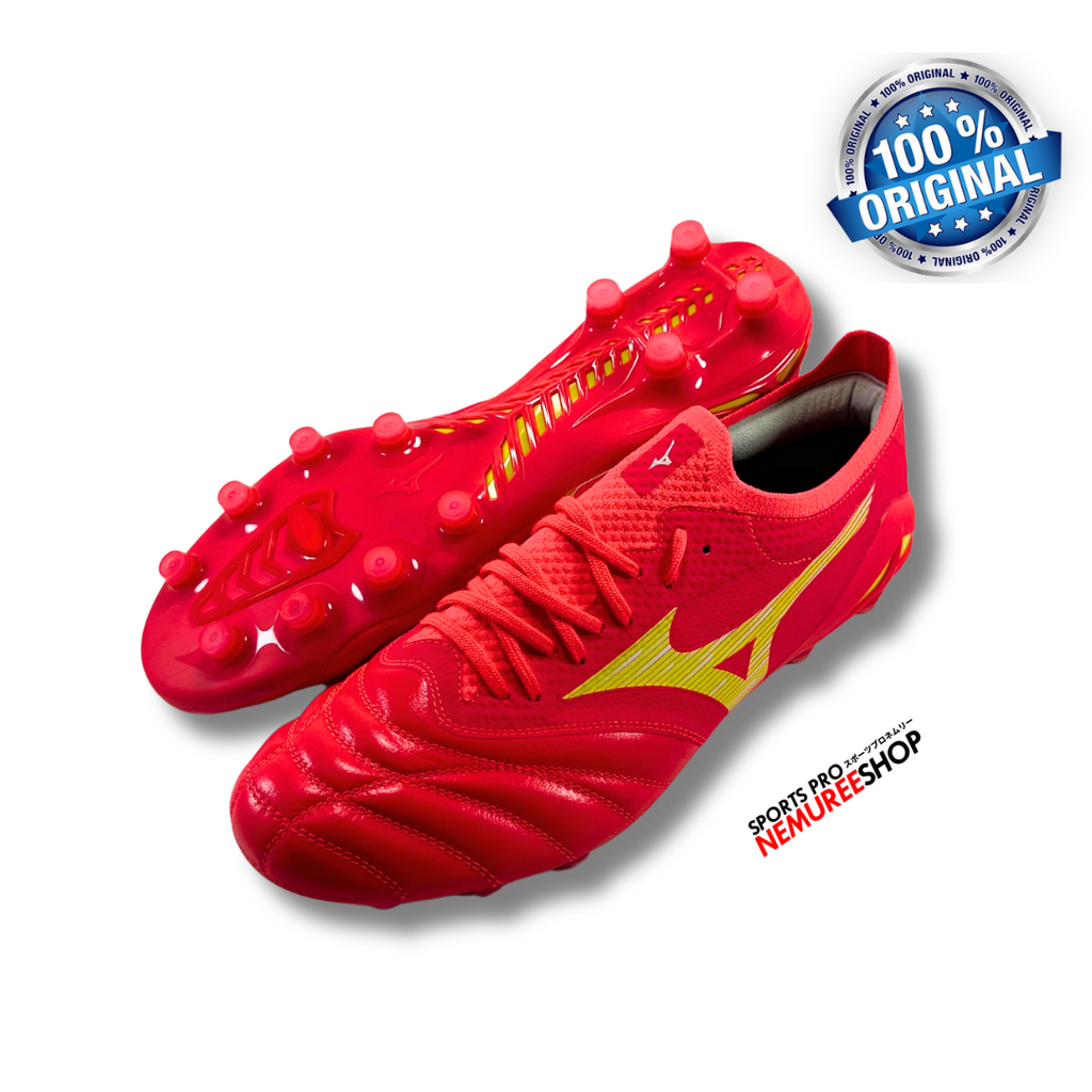 MIZUNO Soccer Shoes MORELIA NEO 4 BETA ELITE (FIERY CORAL 2/BOLT 2) - Nemuree Shop - Online Sports Store