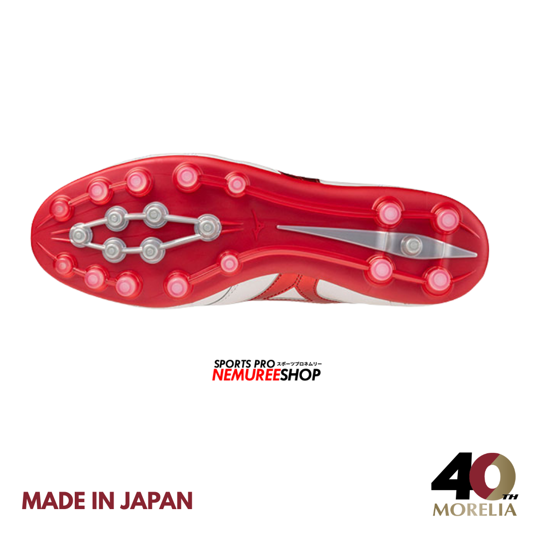 MIZUNO Soccer Shoes MORELIA 2 AG JAPAN  (WHITE/MORELIA 40TH RED) - Nemuree Shop - Online Sports Store