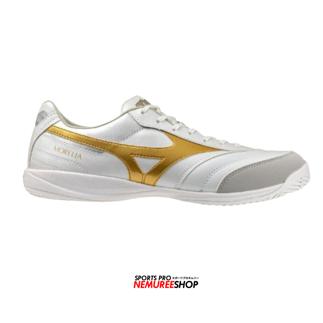 MIZUNO Futsal Shoes MORELIA SALA PRO IN (WHITE / FOOTBALL GOLD / GALAXY SILVER)