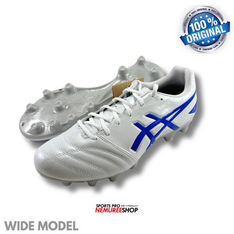 ASICS Soccer Shoes DS LIGHT CLUB WIDE (WHITE/TUNA BLUE) - Nemuree Shop - Online Sports Store
