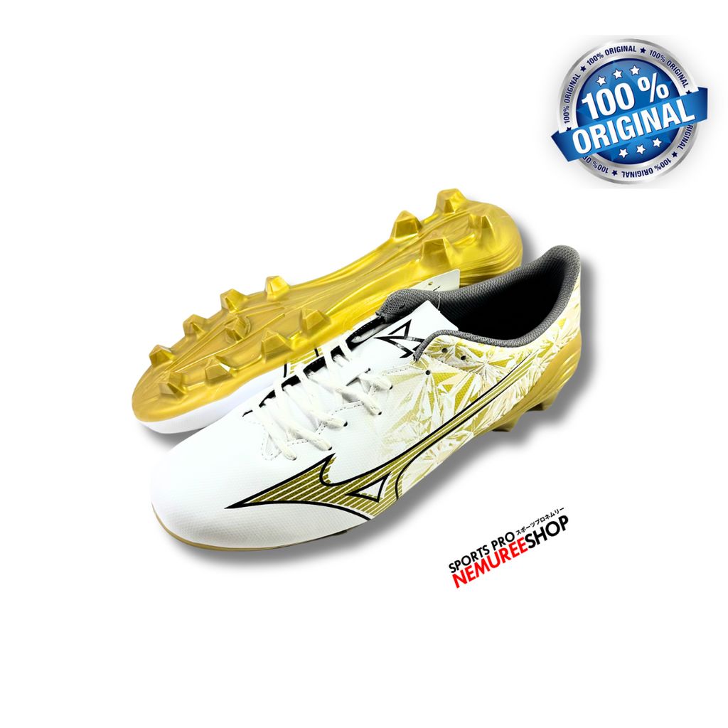MIZUNO Soccer Shoes ALPHA SELECT (WHITE/ GE GOLD/BLACK) - Sports Pro Nemuree Shop - Online Sports Store