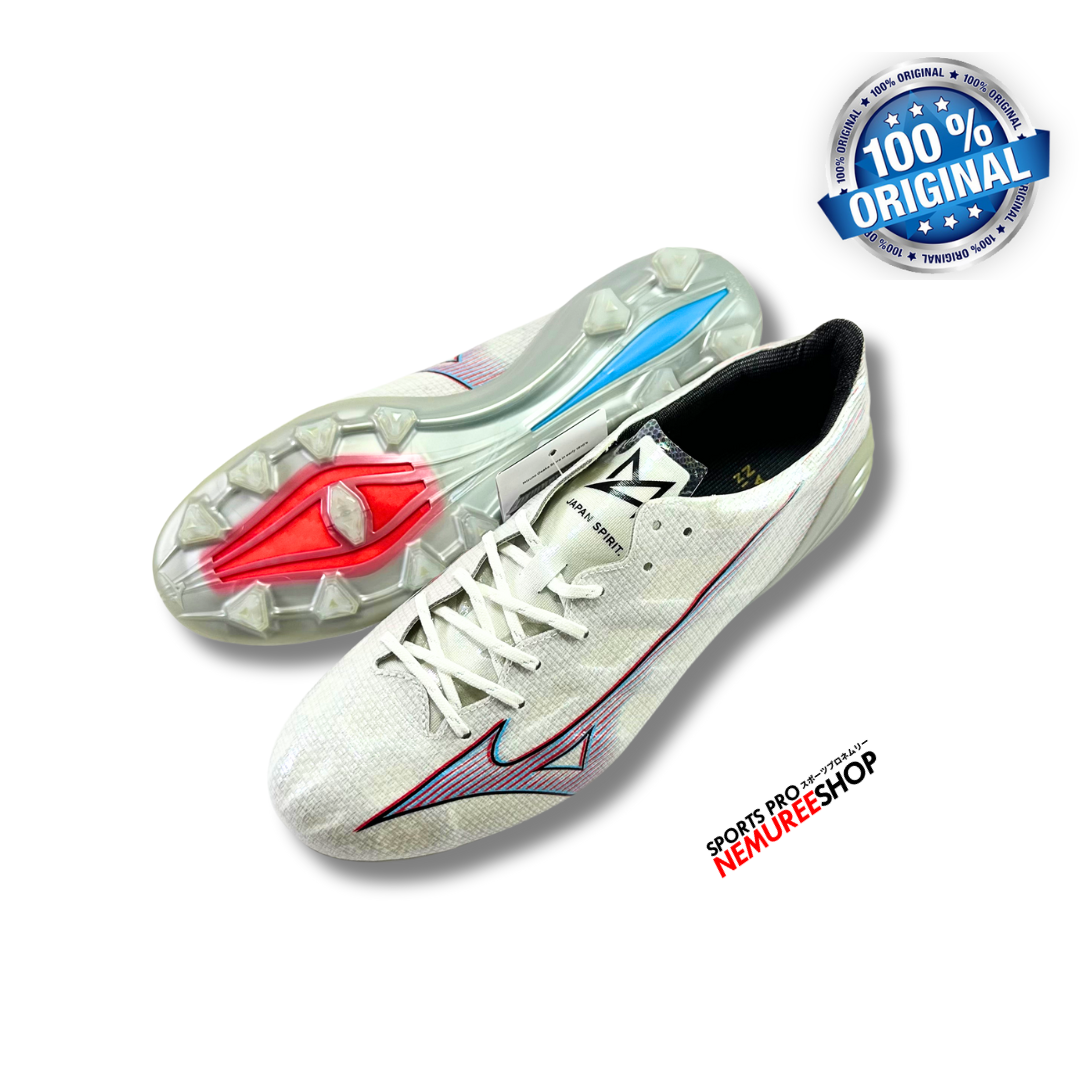 MIZUNO Soccer Shoes ALPHA JAPAN (WHITE/IGNITION RED/HOLO) - Nemuree Shop - Online Sports Store