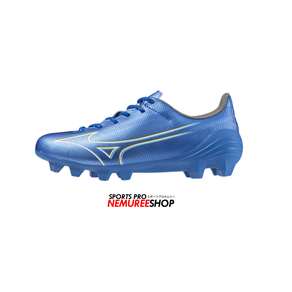 MIZUNO Football Shoes ALPHA JR (LASER BLUE/WHITE/GOLD) Nemuree