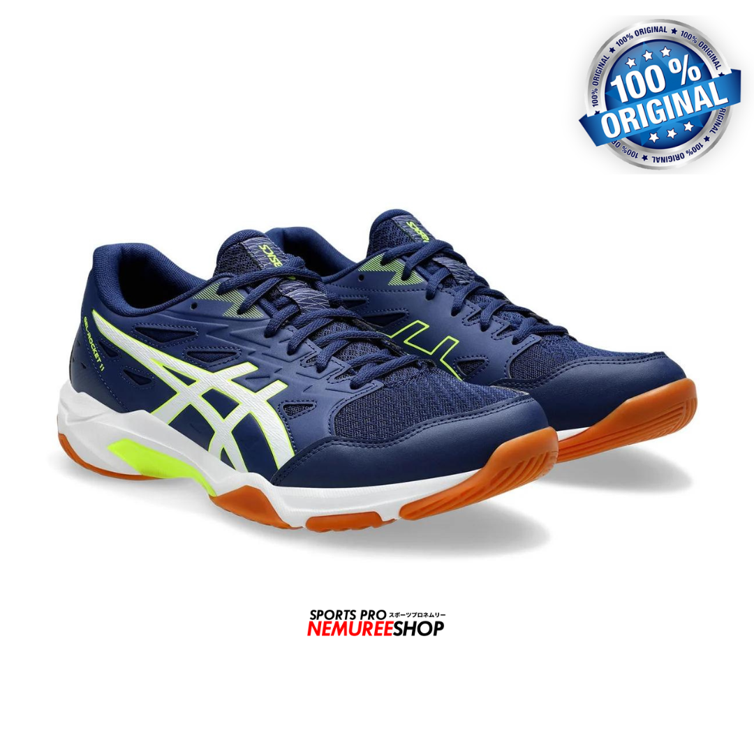 ASICS Indoor Shoes GEL-ROCKET 11 WIDE (BLUE EXPANSE/SAFETY YELLOW) - Nemuree Shop - Online Sports Store