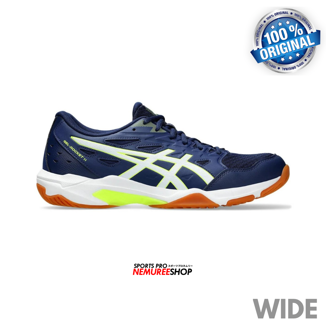 ASICS Indoor Shoes GEL-ROCKET 11 WIDE (BLUE EXPANSE/SAFETY YELLOW) - Nemuree Shop - Online Sports Store
