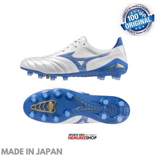 MIZUNO Football Shoes MORELIA NEO 4 JAPAN (WHITE/LASER BLUE/LASER BLUE) - Nemuree Shop - Online Sports Store