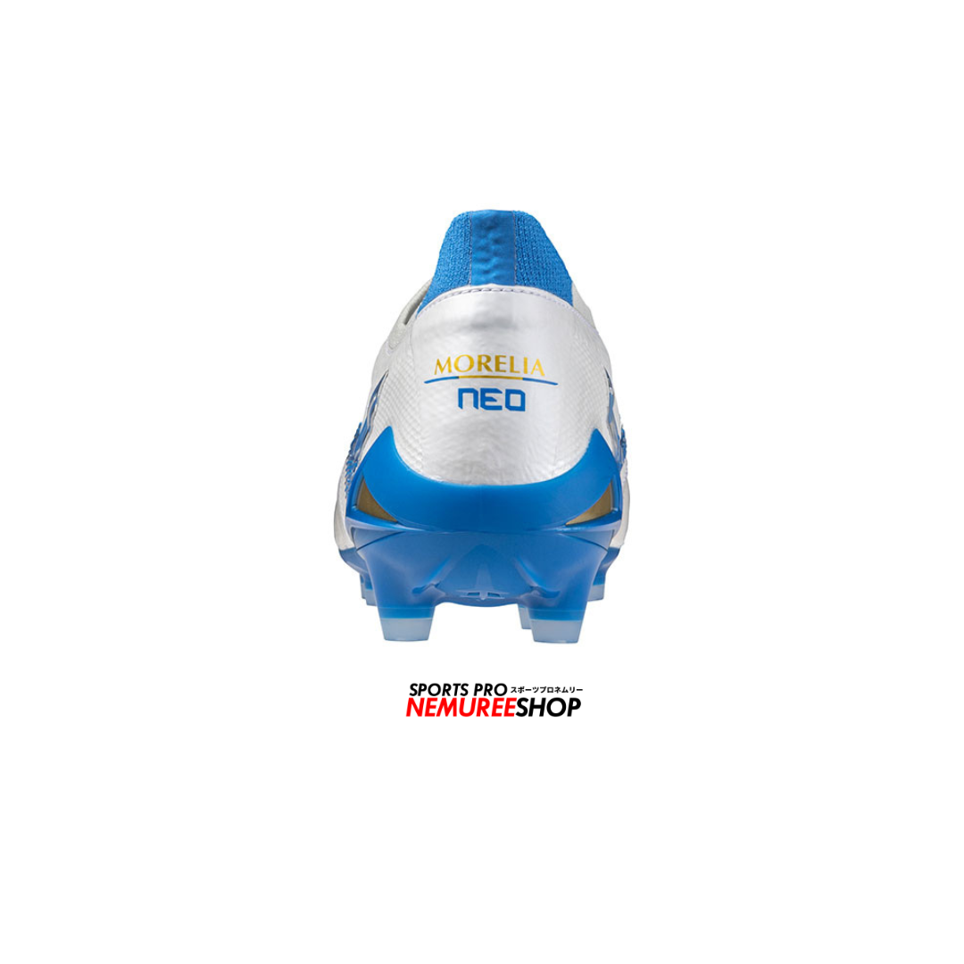 MIZUNO Football Shoes MORELIA NEO 4 JAPAN (WHITE/LASER BLUE/LASER BLUE) - Nemuree Shop - Online Sports Store