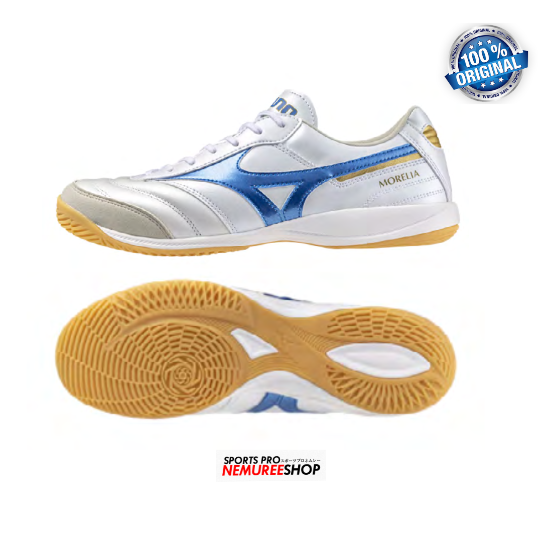 MIZUNO Futsal Shoes MORELIA SALA ELITE IN (WHITE/LASER BLUE) - Nemuree Shop - Online Sports Store