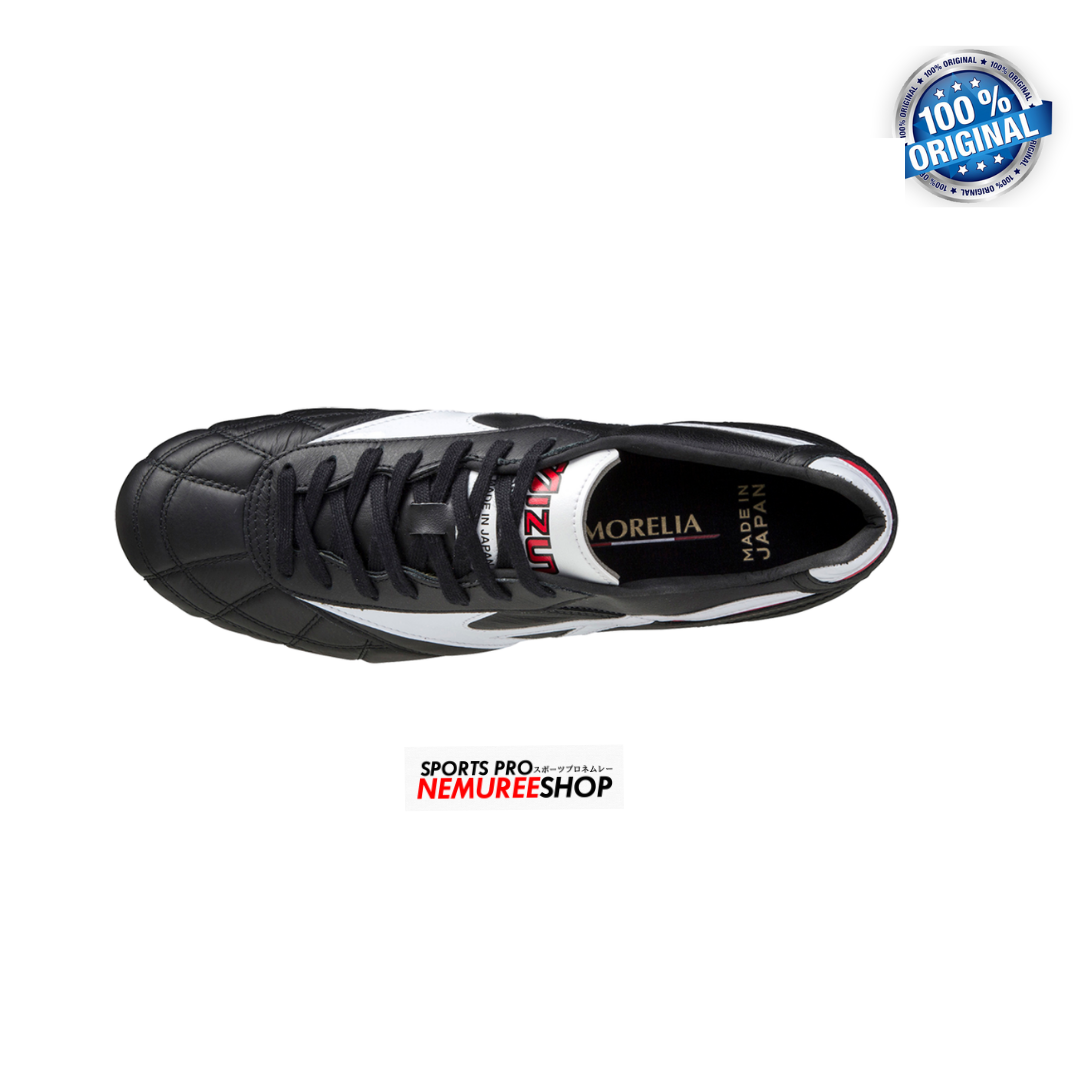 MIZUNO Football Shoes MORELIA 2 JAPAN CROSS STITCH (BLACK/WHITE) - Nemuree Shop - Online Sports Store