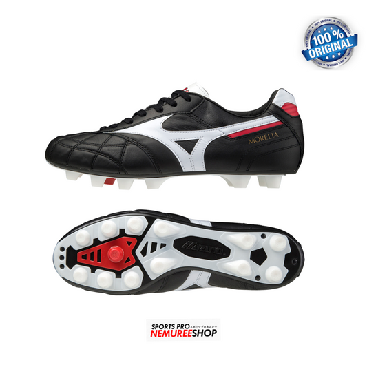 MIZUNO Football Shoes MORELIA 2 JAPAN CROSS STITCH (BLACK/WHITE) - Nemuree Shop - Online Sports Store