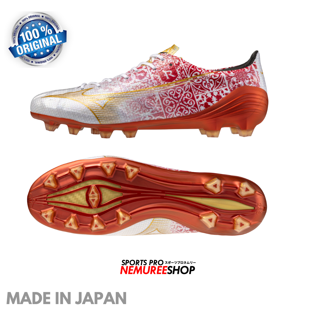 MIZUNO Football Shoes ALPHA SR4 JAPAN (WHITE/RED/GOLD) - Nemuree Shop - Online Sports Store