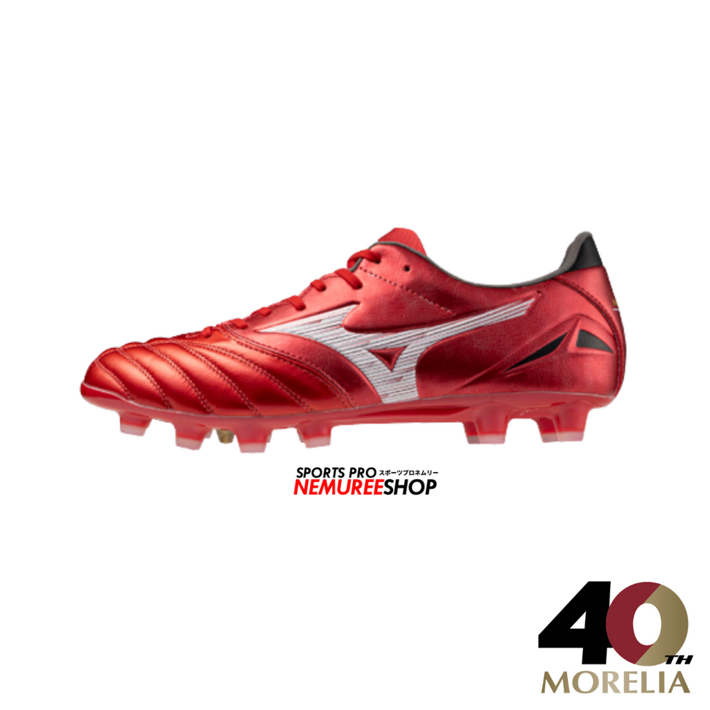 MIZUNO Football Shoes MORELIA NEO 4 PRO (MORELIA 40TH RED/WHITE/BLACK) - Nemuree Shop - Online Sports Store