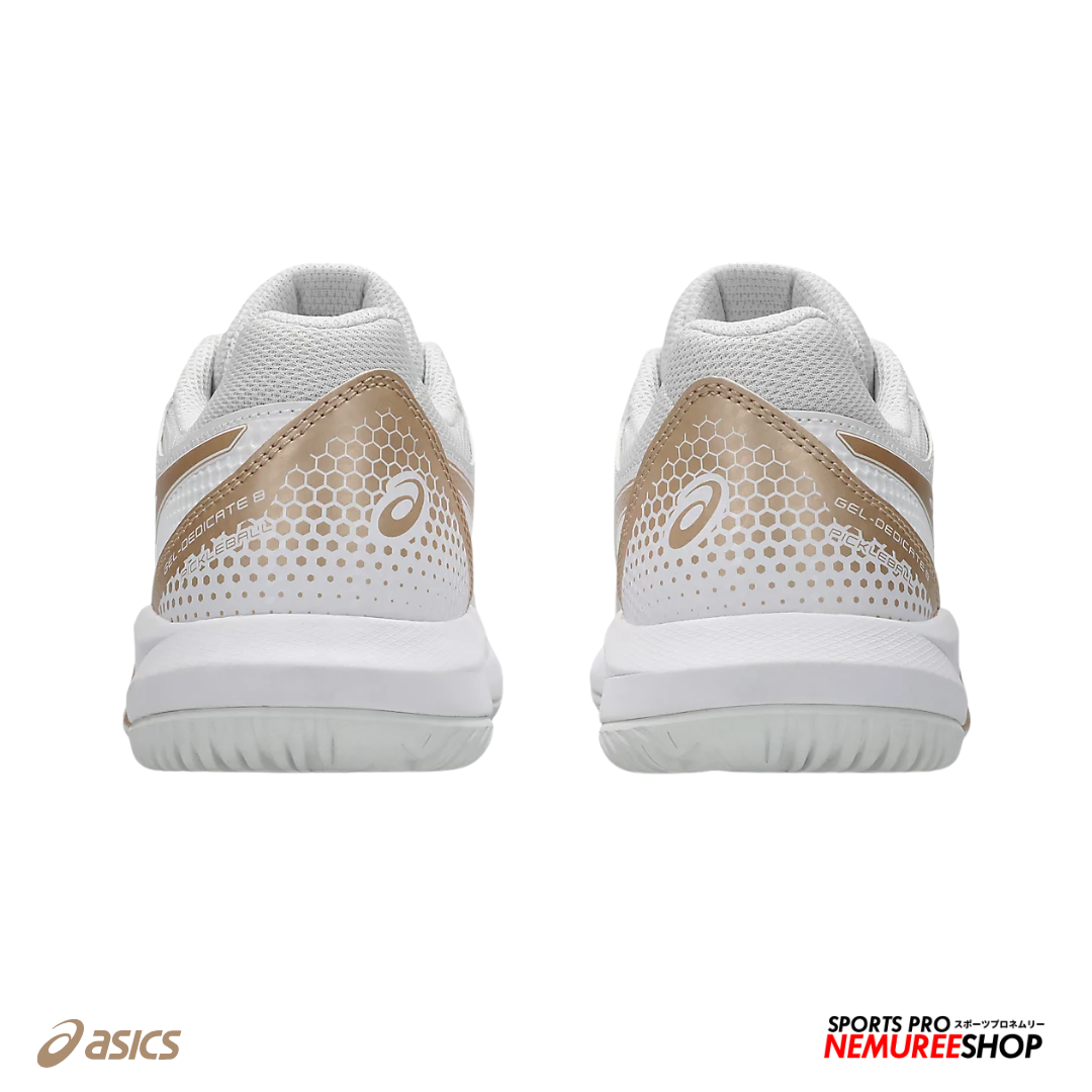 ASICS Women's Pickleball Shoes GEL - DEDICATE 8 PICKLEBALL (WHITE/CHAMPAGNE)