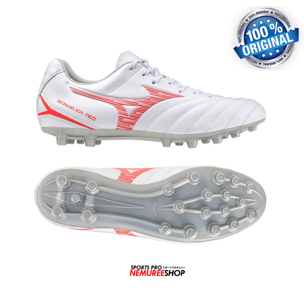 MIZUNO Football Shoes MONARCIDA NEO 3 SELECT MG (WHITE/RADIANT RED) - Nemuree Shop - Online Sports Store