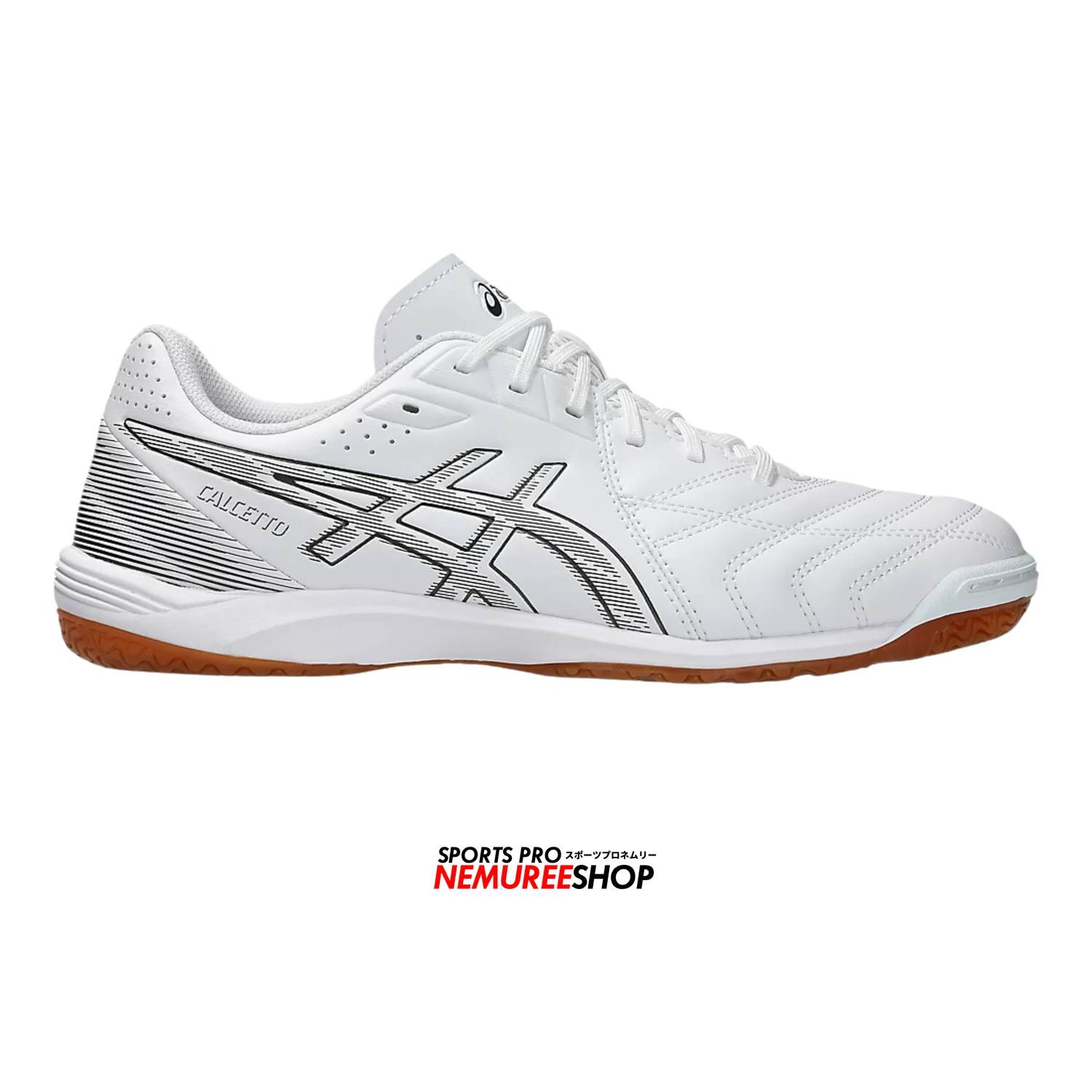 ASICS Futsal Shoes CALCETTO WD 9 (WHITE/GUNMETAL) - Nemuree Shop - Online Sports Store