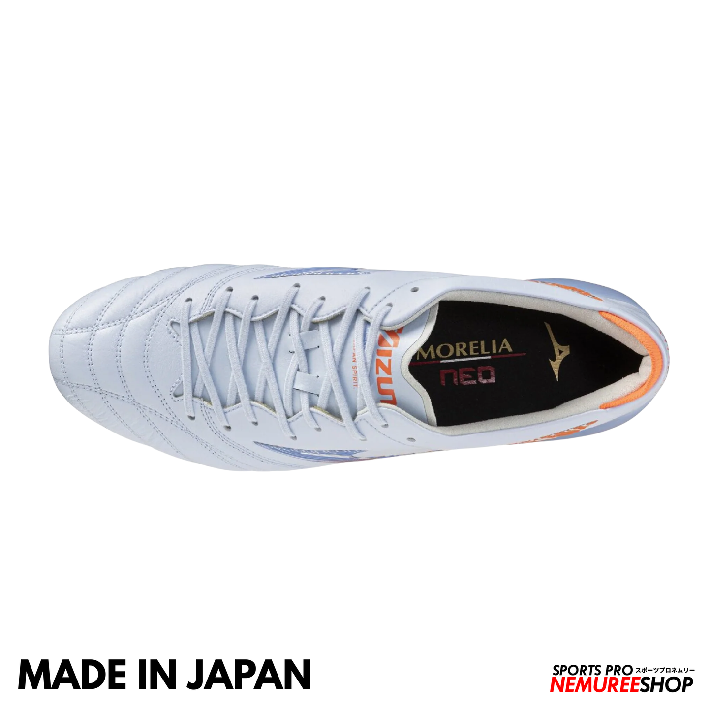MIZUNO Football Shoes MORELIA NEO 5 JAPAN (BLUE FINCH/CORNFLOWER BLUE/LAVA ORANGE)