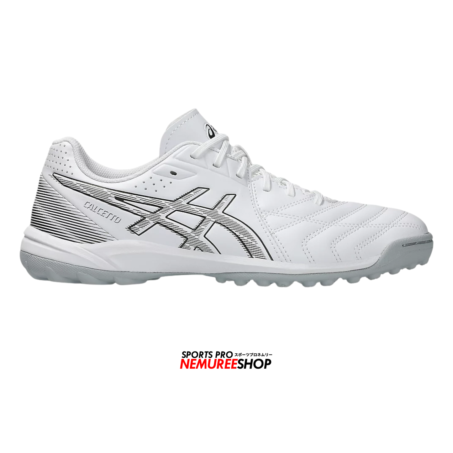 ASICS Futsal Shoes CALCETTO WD 9 TF (WHITE/GUNMETAL) - Nemuree Shop - Online Sports Store