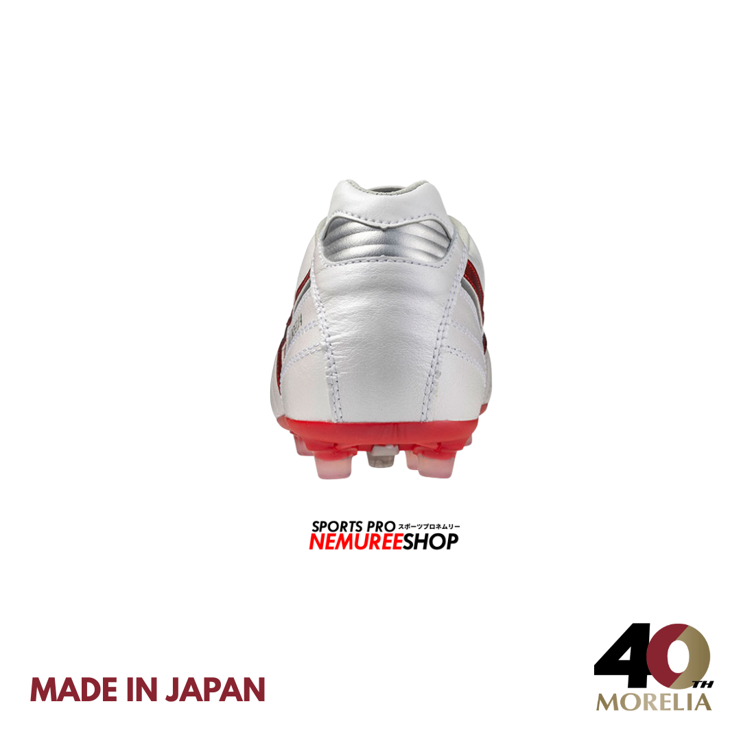 MIZUNO Soccer Shoes MORELIA 2 AG JAPAN  (WHITE/MORELIA 40TH RED) - Nemuree Shop - Online Sports Store