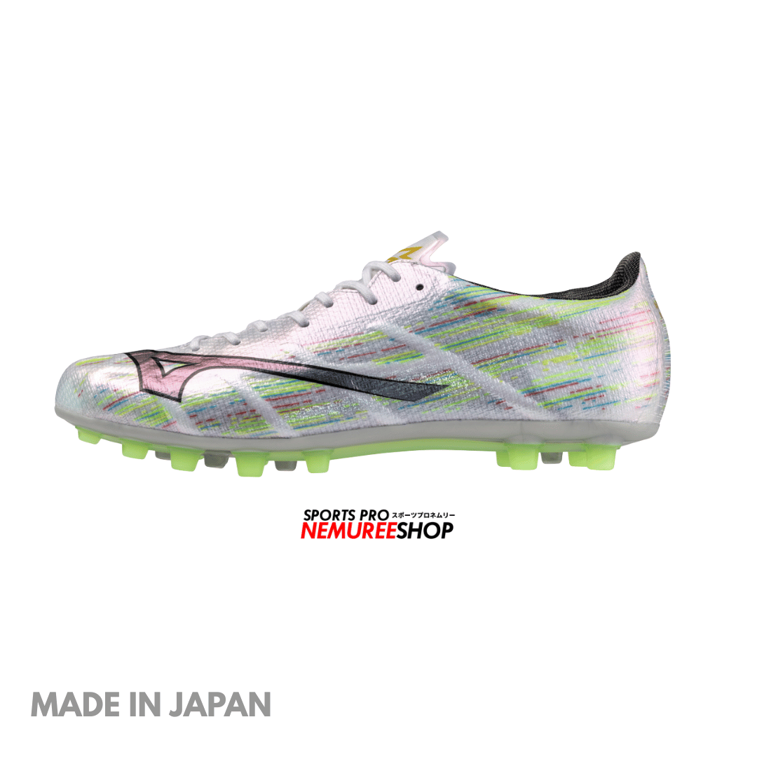 MIZUNO Football Shoes ALPHA 2 JAPAN AG (WHITE / SILVER IRIDISCENT / BLACK) - Nemuree Shop - Online Sports Store