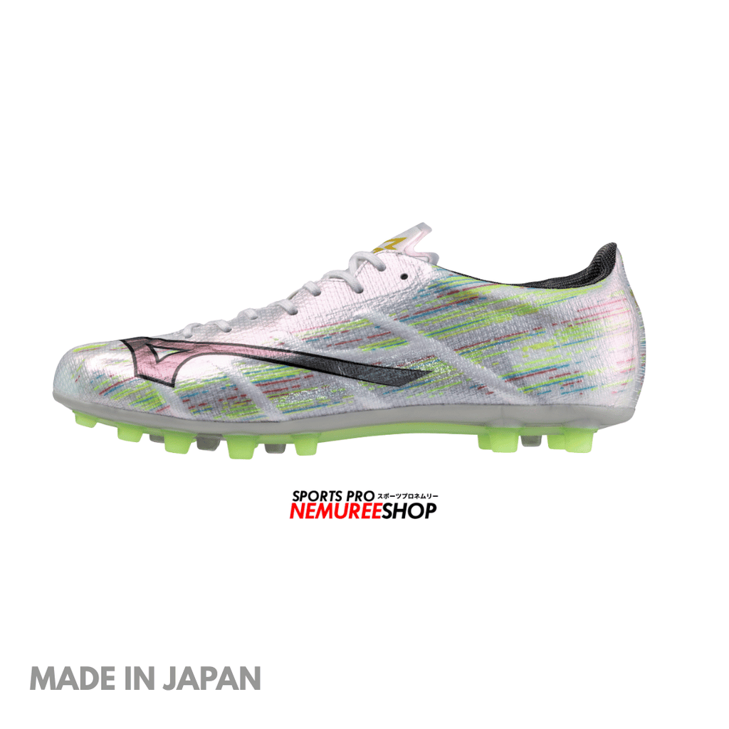 MIZUNO Football Shoes ALPHA 2 JAPAN AG (WHITE / SILVER IRIDISCENT / BLACK)