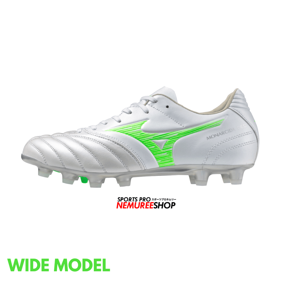 MIZUNO Football Shoes MONARCIDA NEO 3 WIDE PRO (WHITE / NEON GREEN)