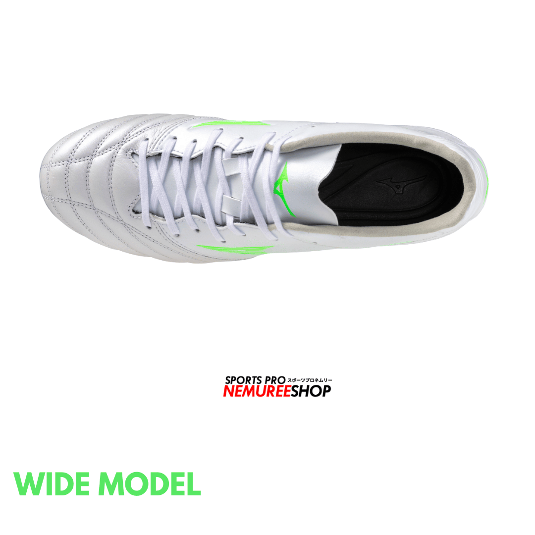 MIZUNO Football Shoes MONARCIDA NEO 3 WIDE PRO (WHITE / NEON GREEN) - Nemuree Shop - Online Sports Store